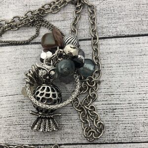 Ruby Rd two strand chain owl charm necklace